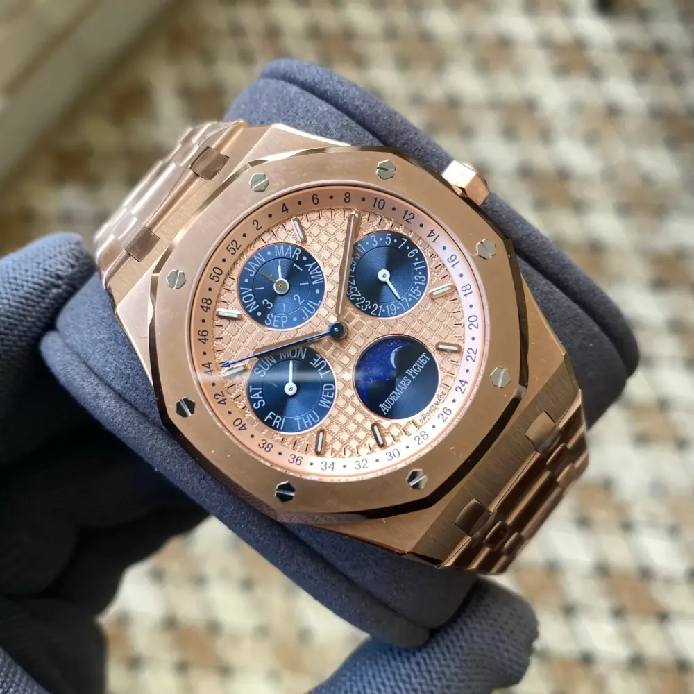 AP Royal Oak 41mm Complicated 26574 RG APS F1:1 Best Edition Rose Gold Dial on GR Bracelet A5134 (CHS)