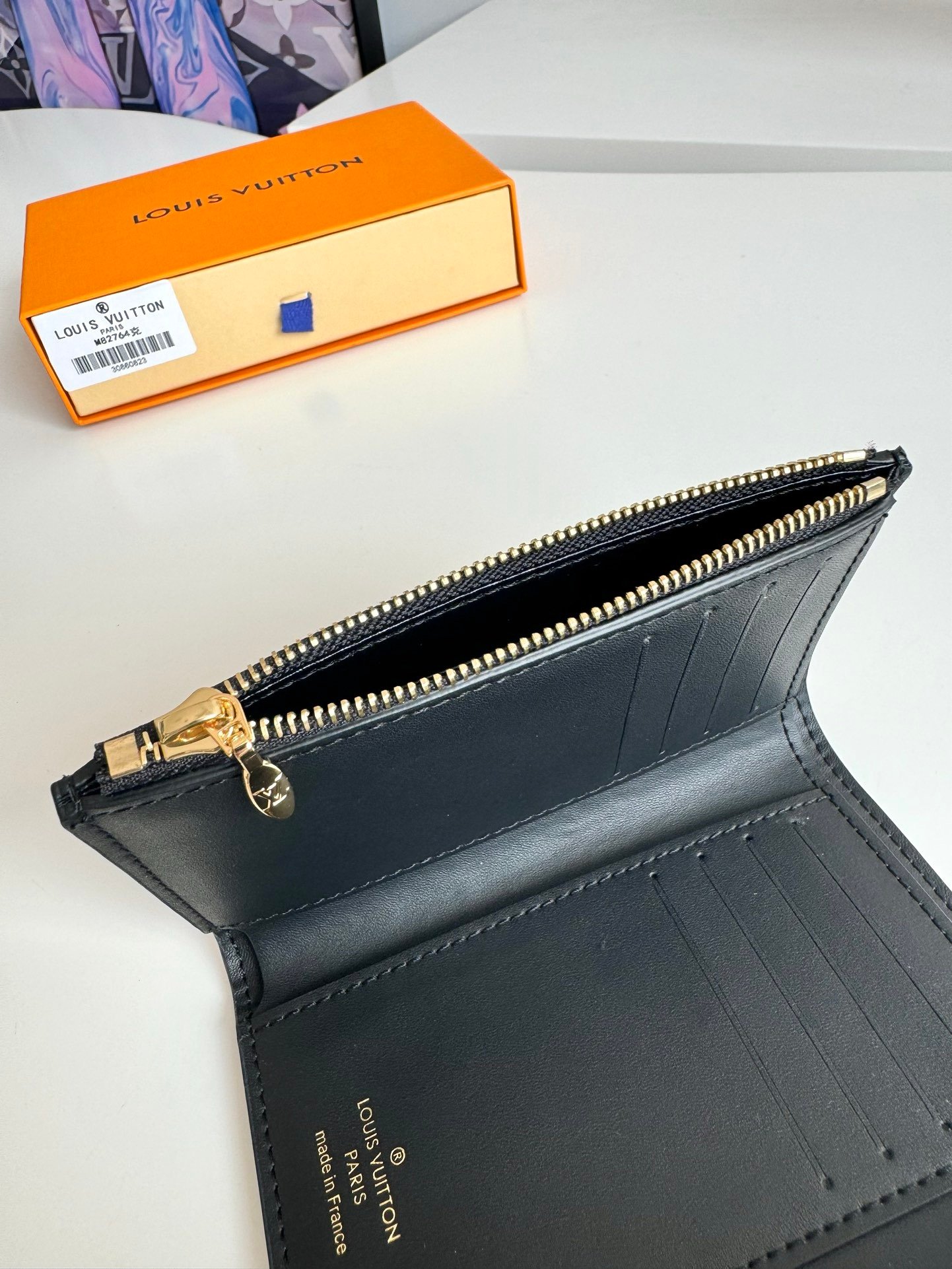 LV portefeuille capsine compact black wallet wallet card holder