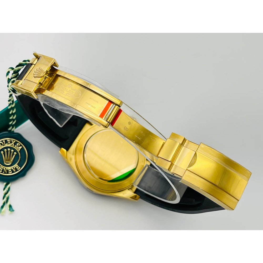 Rolex Daytona 116518LN Gold Yellow Black Dial Rubber 1:1 Super Clone 4130 Movement