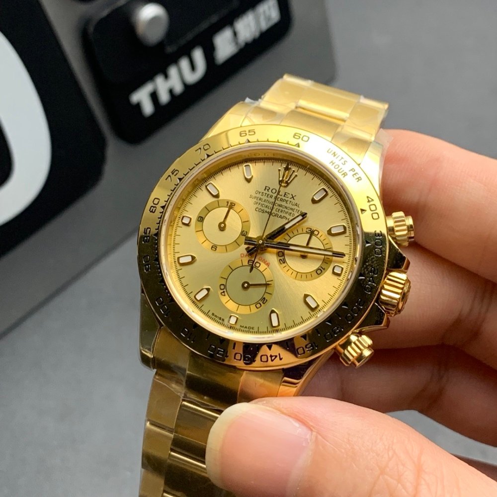 Rolex Daytona 116528 All Yellow Gold 40mm Champagne Dial Super Clone 4130 Movement