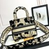 𝐃𝐢𝐨𝐫 𝐃-𝐋𝐈𝐓𝐄 handbag Black peony five-grid embroidery