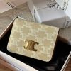 Triomphe compact wallet in shiny calfskin