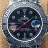 Rolex Yacht-Master 116655 All Black Dial Ceramic Bezel Black Strap 3135 Movement