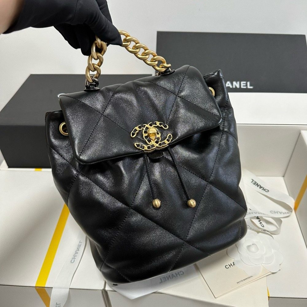 【 Original imported leather all steel 】 24C Early Spring Resort Series 19 Double backpacks come ZP AS4223w1380