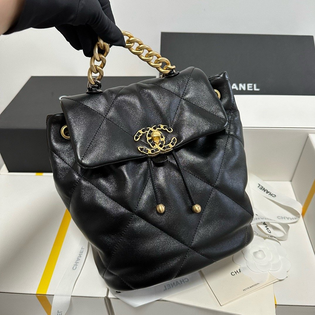 【 Original imported leather all steel 】 24C Early Spring Resort Series 19 Double backpacks come ZP AS4223w1380