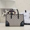 CABAS TRIOMPHE MINI HORIZONTAL BAG IN EMBROIDERED FABRIC AND COW LEATHER