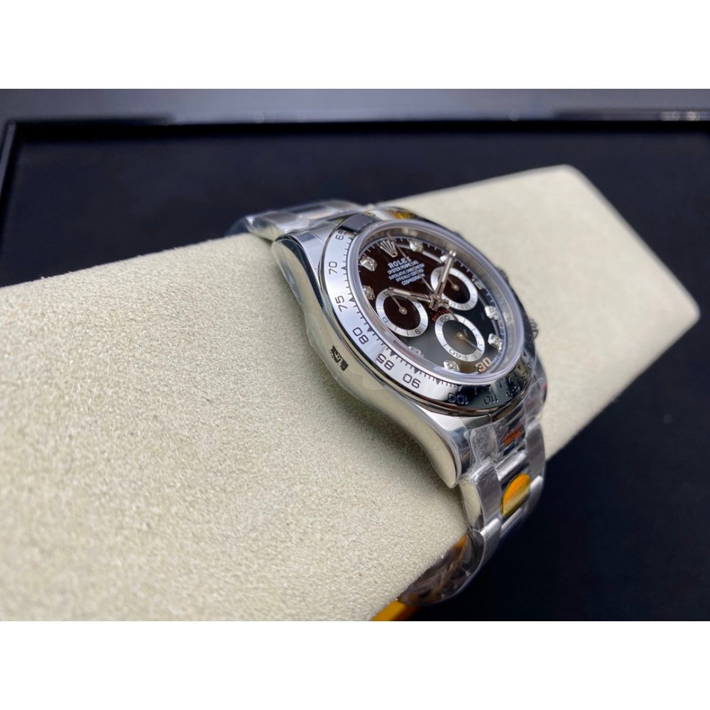 Rolex Daytona 116520 White Black Diamond Dial Steel A7750 Movement
