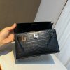 mini matte black silver Hermès handbag