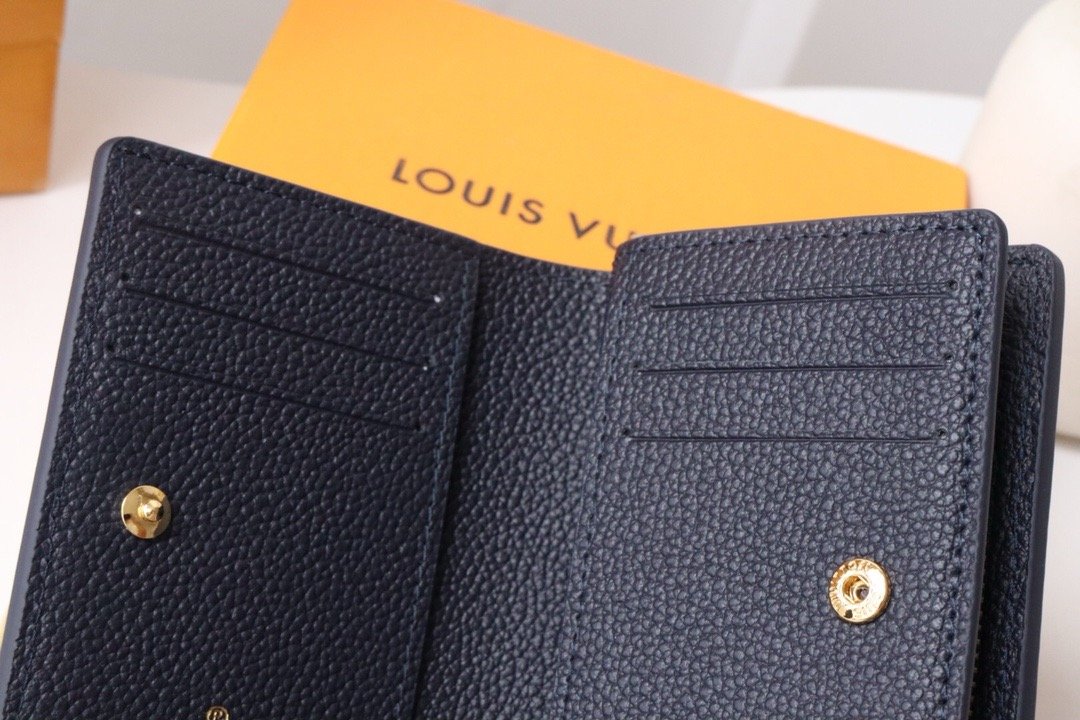 LV Silk Screen Blue Wallet Card Holder Wallet 11×8.5×3.5 cm