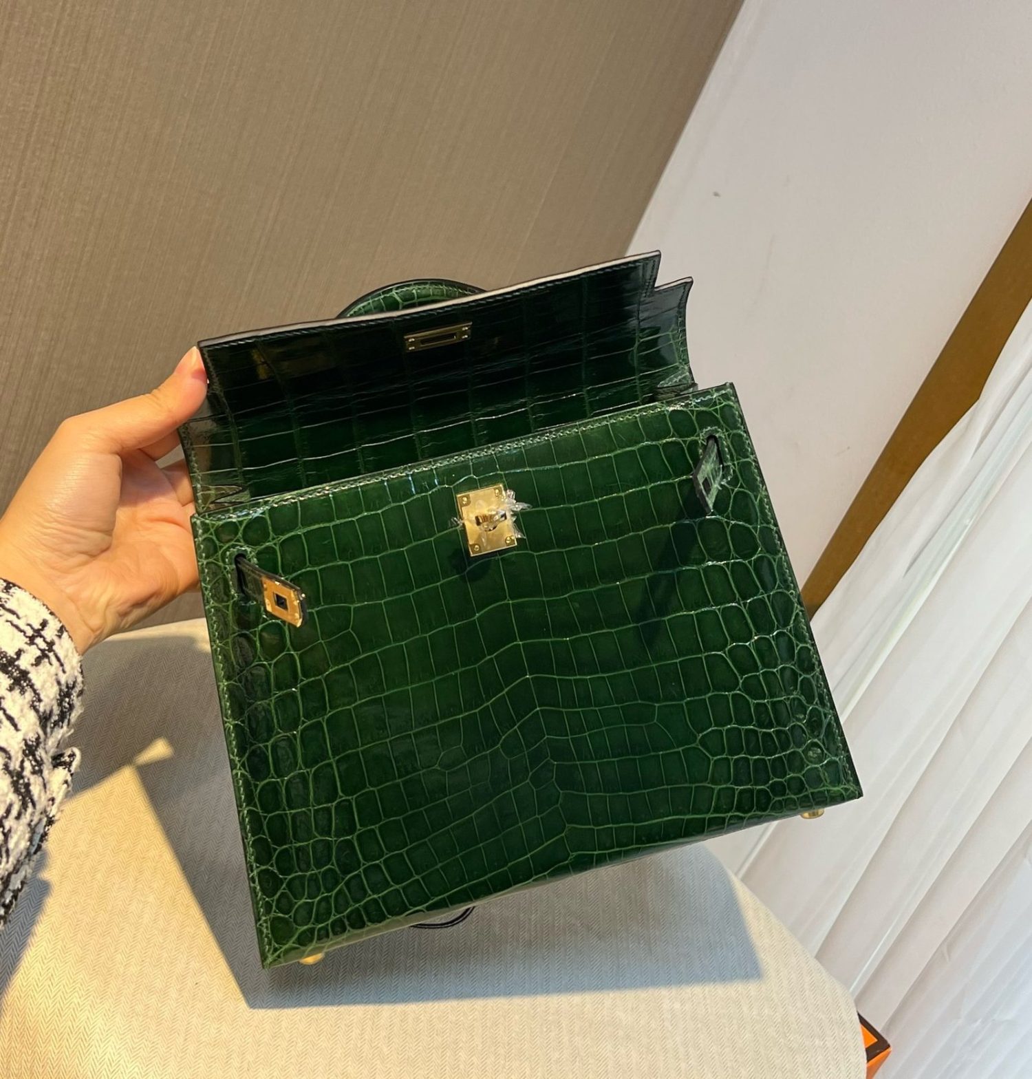 KL25 Emerald Gold Buckle Hermès Handbag