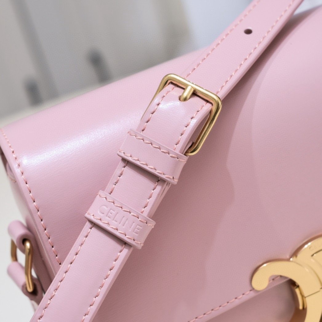 Celline Triomphe Small Box Leather Sakura Pink