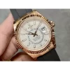 Rolex Sky-Dweller m336235-0003 rose gold and white Dial Rubber Strap 2824 Movement
