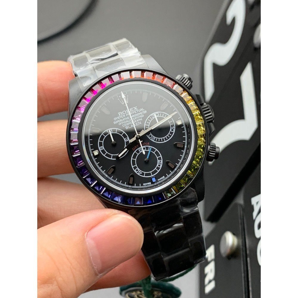 Rolex Daytona 116598 Rainbow 40mm Black Toned Black Dial Steel Swiss 4130 Movement