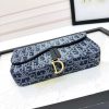 𝐃𝐢𝐨𝐫 Saddle chain handbag denim D fabric D6302