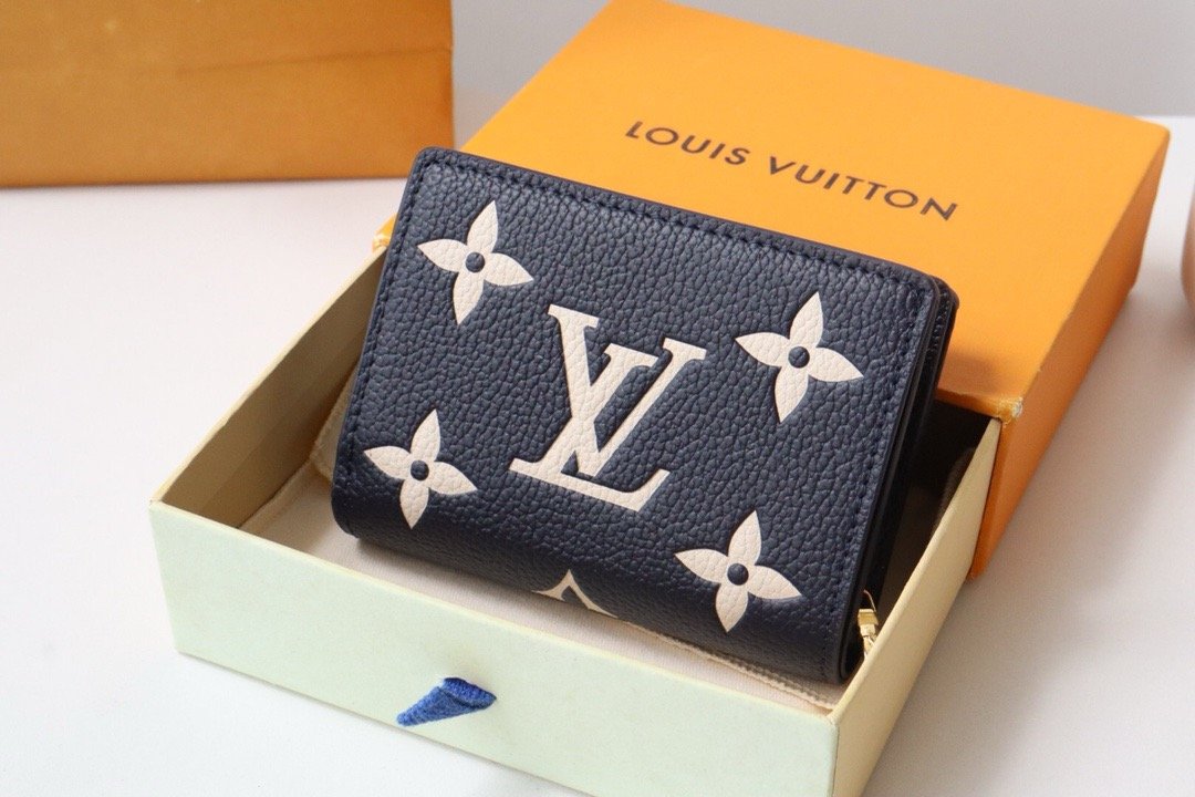 LV Silk Screen Blue Wallet Card Holder Wallet 11×8.5×3.5 cm
