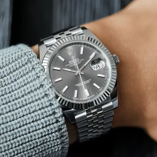 Rolex Datejust 41 Gray Dial Oystersteel and White Gold M126334-0014 Superclone
