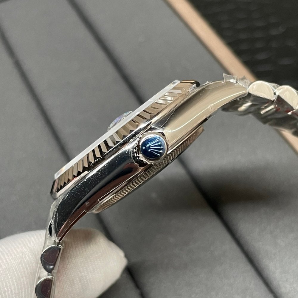Rolex Day-Date 228206 Blue Roman Dial Steel White Gold Swiss Clone Movement