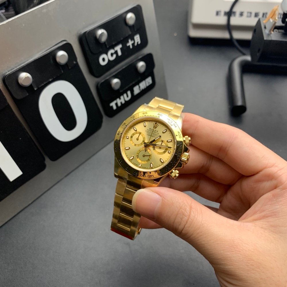 Rolex Daytona 116528 All Yellow Gold 40mm Champagne Dial Super Clone 4130 Movement