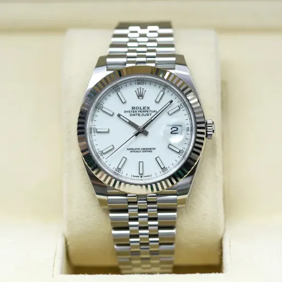 Rolex Datejust 41 Oystersteel and 18K White Gold 41 mm White Dial 126334-0010