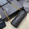 YSL new sade small underarm cylinder bag sheepskin black/gold 699703