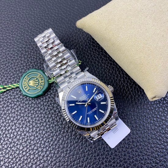 Rolex Datejust 41mm Oystersteel and white gold Bright Blue Dial 126334-0002