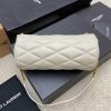 YSL new sade small underarm cylinder bag sheepskin white/gold 699703