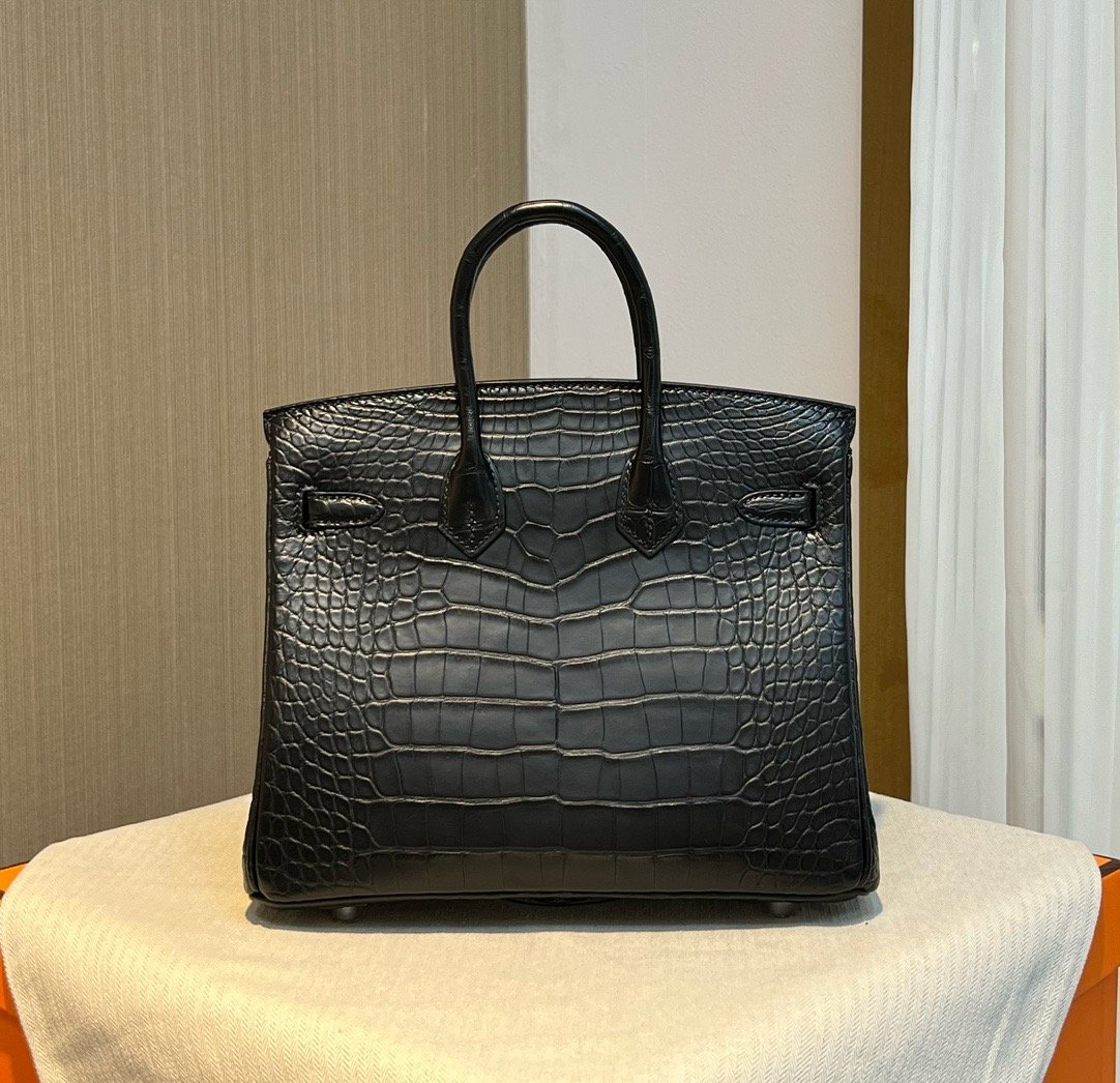 BK25 black silver matte Hermès handbag