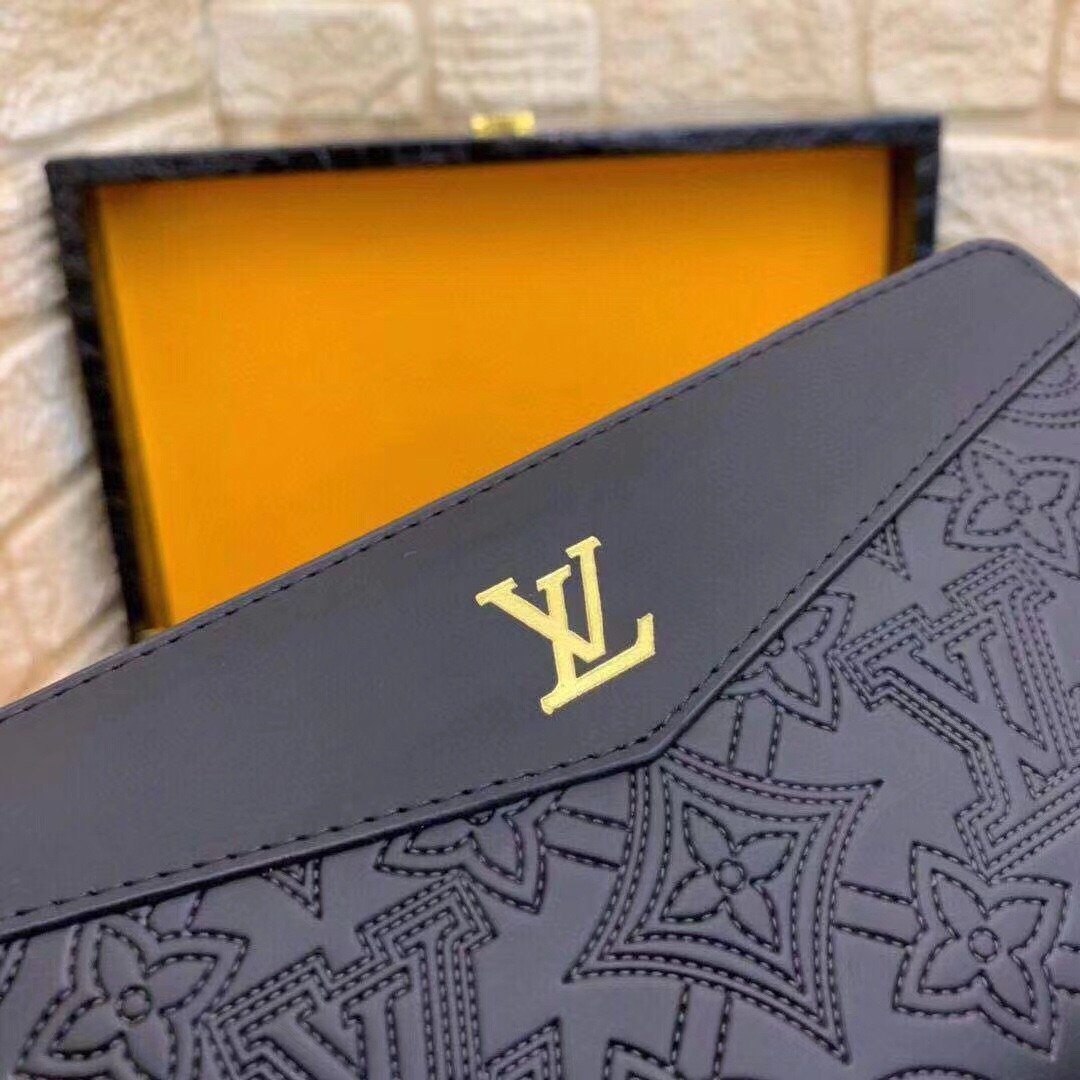 LV zipper wallet embossed wallet wallet card holder