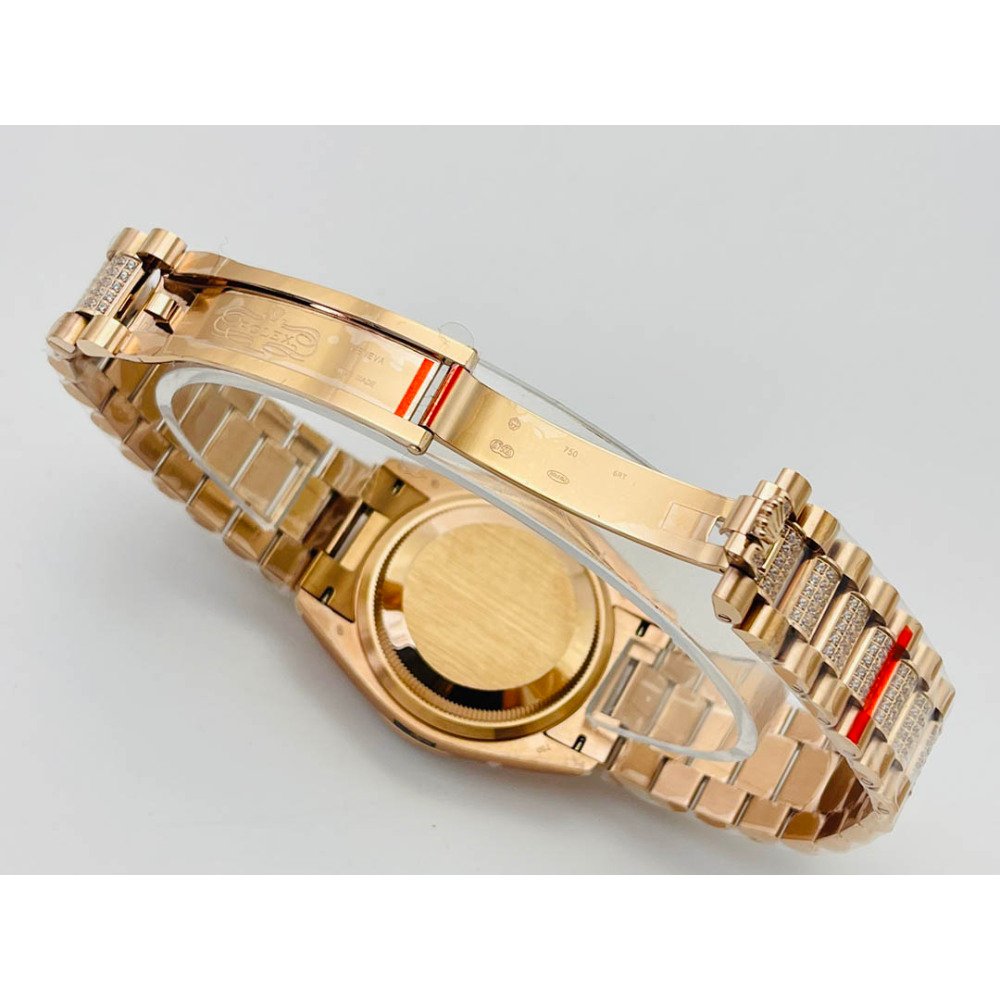 Rolex Day-Date Rose Gold Dial All Diamond Swiss Clone 3255 Movement