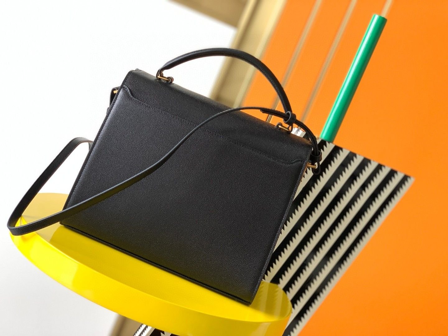 Cassandra Medium Grain-Pressed Leather Tote Bag