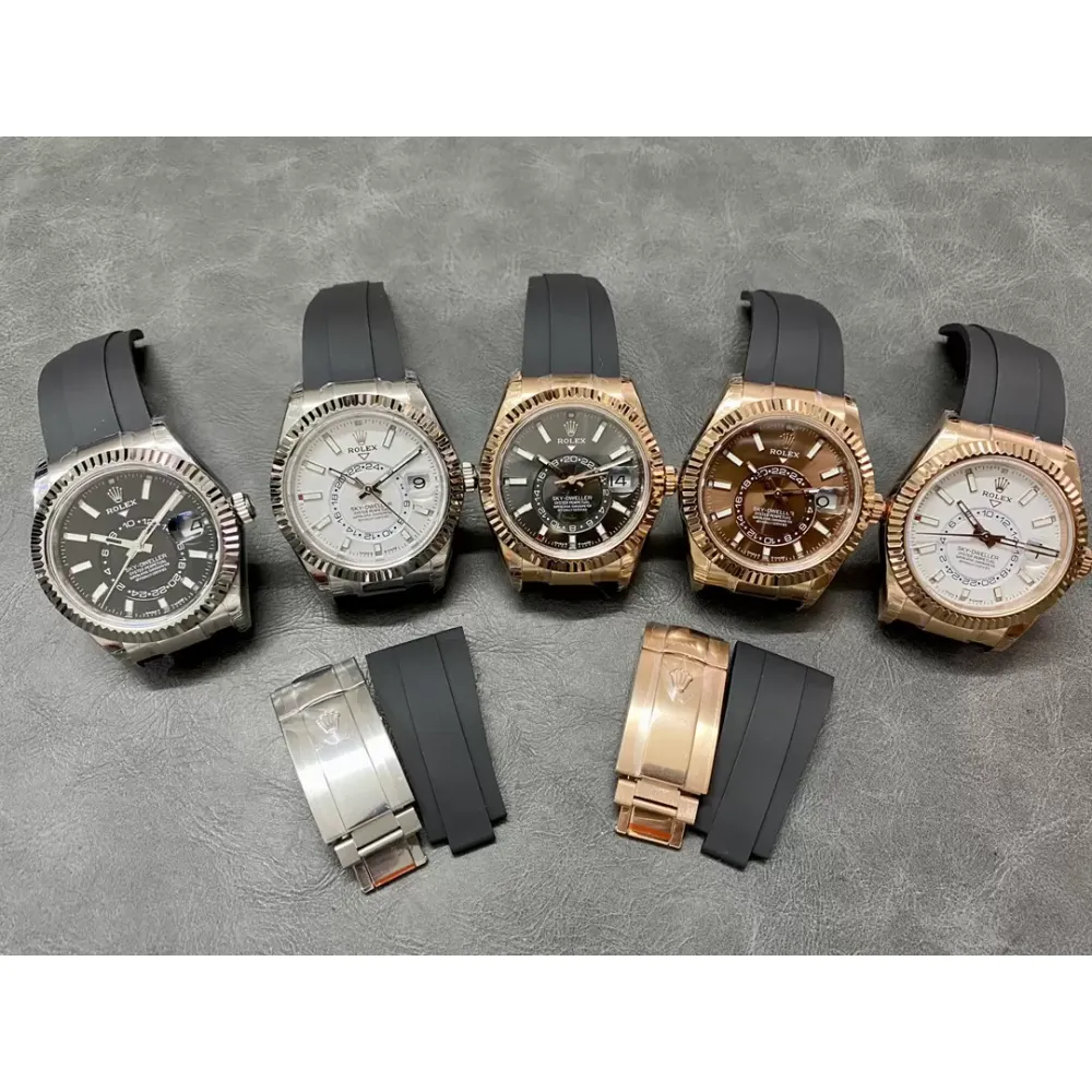 Rolex Sky-Dweller m336235-0002 rose gold and Chocolate color Dial Rubber Strap 2824 Movement