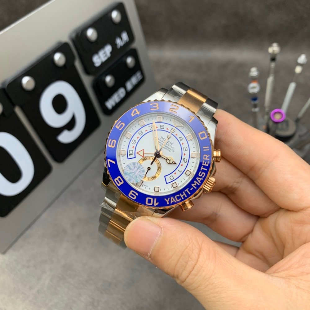 Rolex Yacht-Master 2 116681 Gold Blue And White Dial Two Tone Swiss 3235 Movement