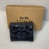 Coach September new signature logo patent leather premium leather wallet