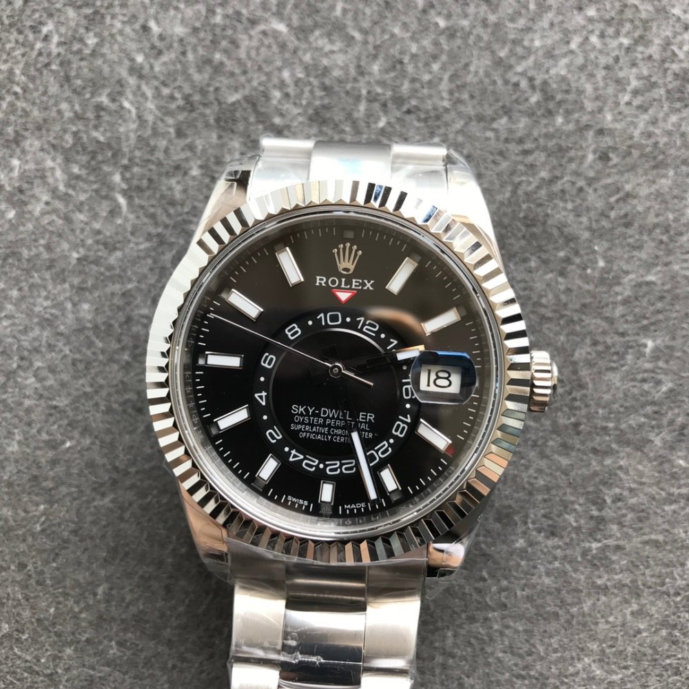 Rolex Sky-Dweller 326934 904L SS ZF 1:1 Best Edition Black Dial SS Bracelet 2824 Movement