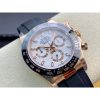 Rolex Daytona 116515 Rose Gold White Dial Rubber Strap A7750 Movement