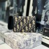 montaigne glycine wallet in blue oblique print fabric