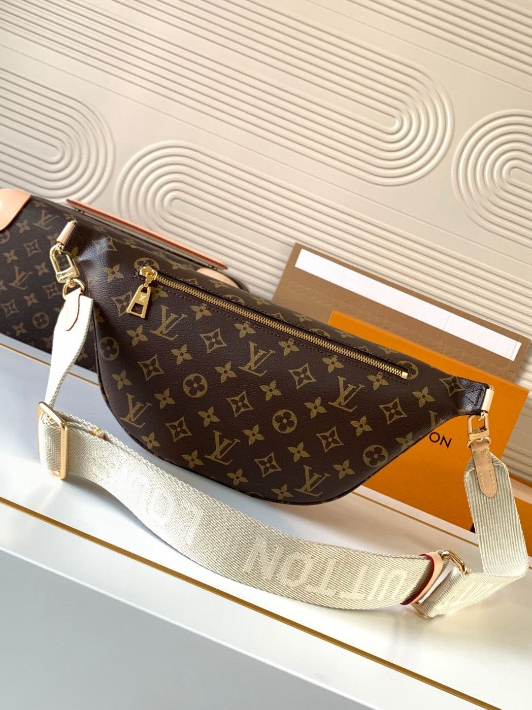 LV high rise waist bag monogram coated canvas