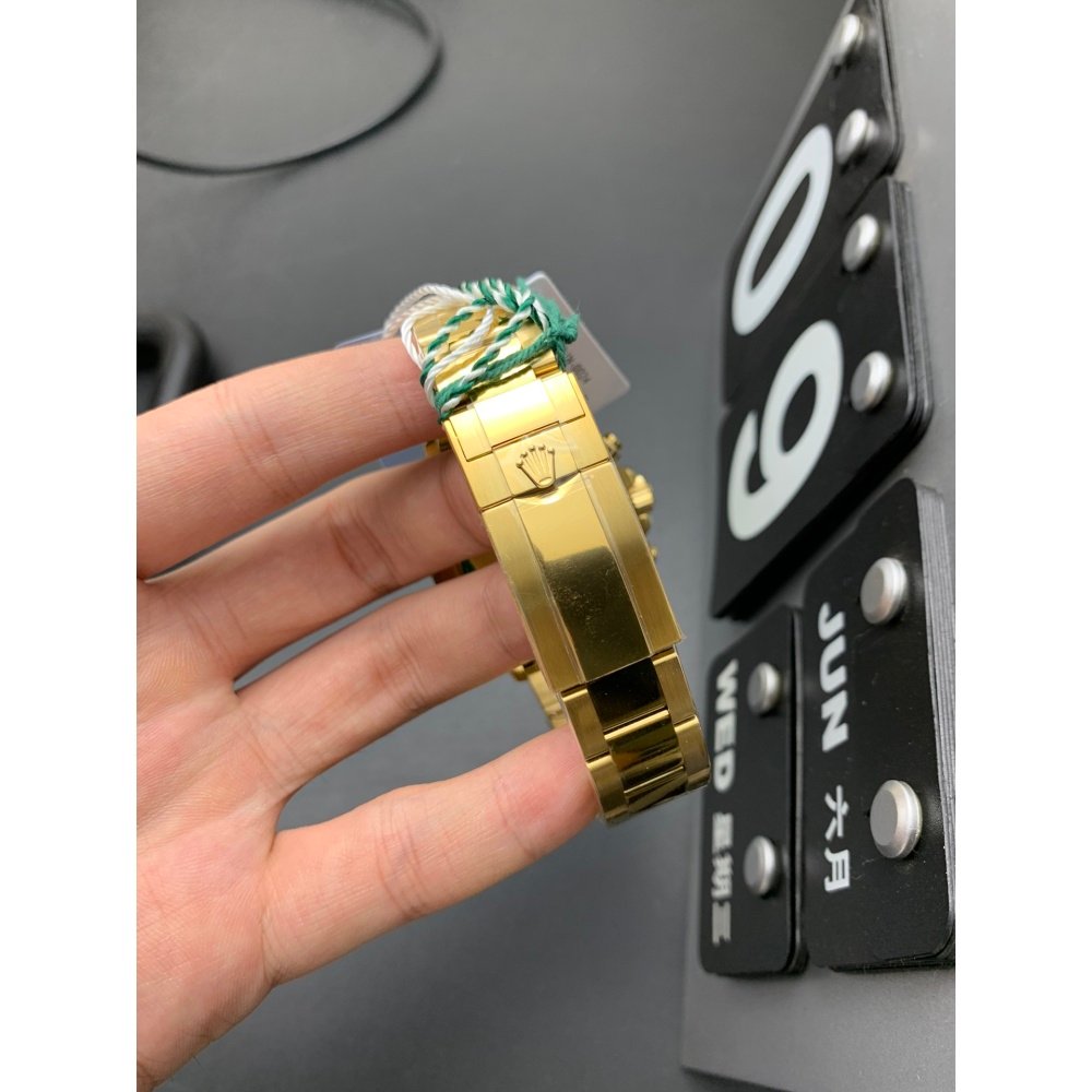 Rolex Daytona 116598 Rainbow Yellow Gold Diamond Black Dial Super Clone 4130