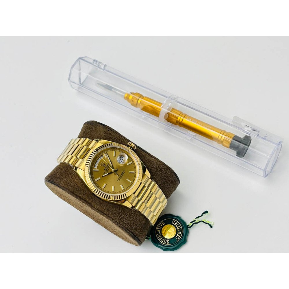 Rolex Day-Date All Gold Champagne Dial Super Clone Swiss 3255 Movement