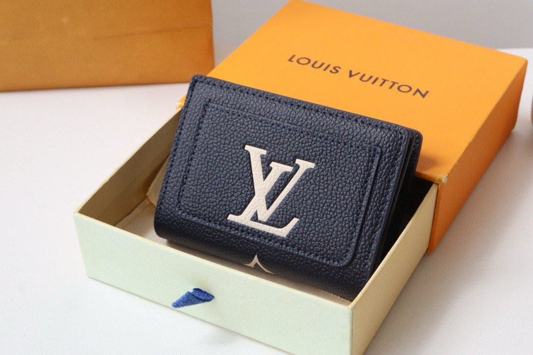 LV Silk Screen Blue Wallet Card Holder Wallet 11×8.5×3.5 cm