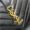 New College Shiny Cracked Mini Messenger Bag Waxed Black Leather/Antique Gold 779430