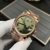 Rolex Day-Date 228235 Rose Gold Green Roman Dial President Bracelet Swiss 3255 Movement