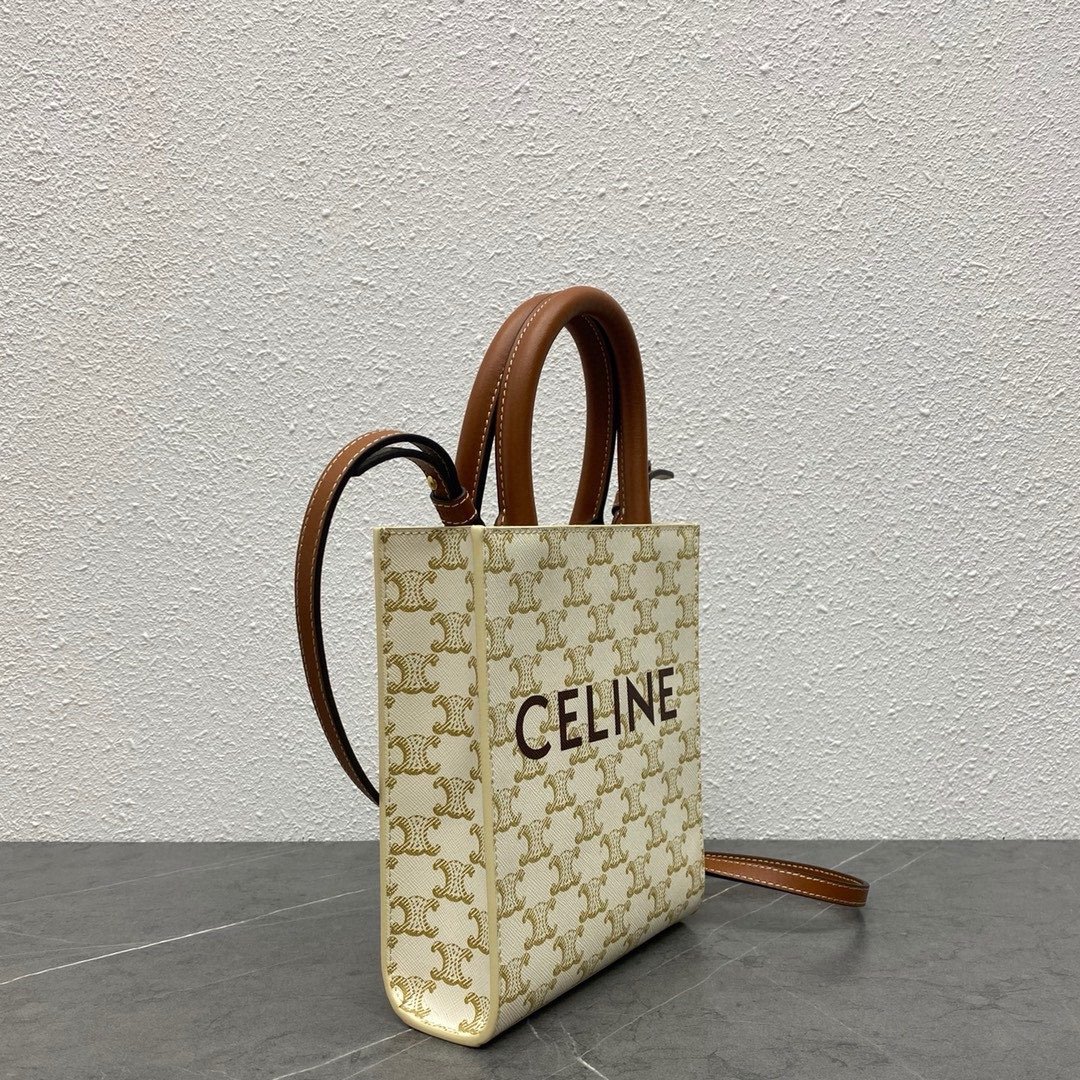 Celline Triomphe Mini Tote Beige 17-20-6