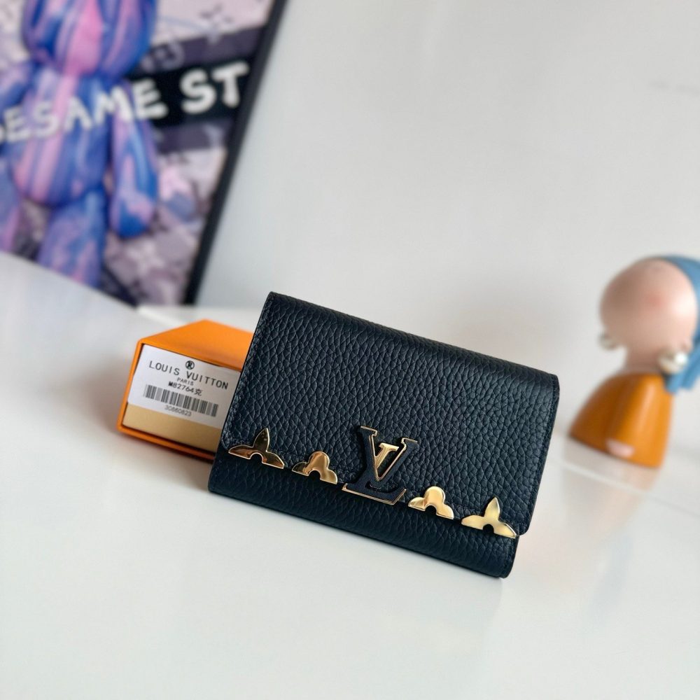 LV portefeuille capsine compact black wallet wallet card holder