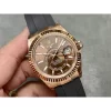 Rolex Sky-Dweller m336235-0002 rose gold and Chocolate color Dial Rubber Strap 2824 Movement