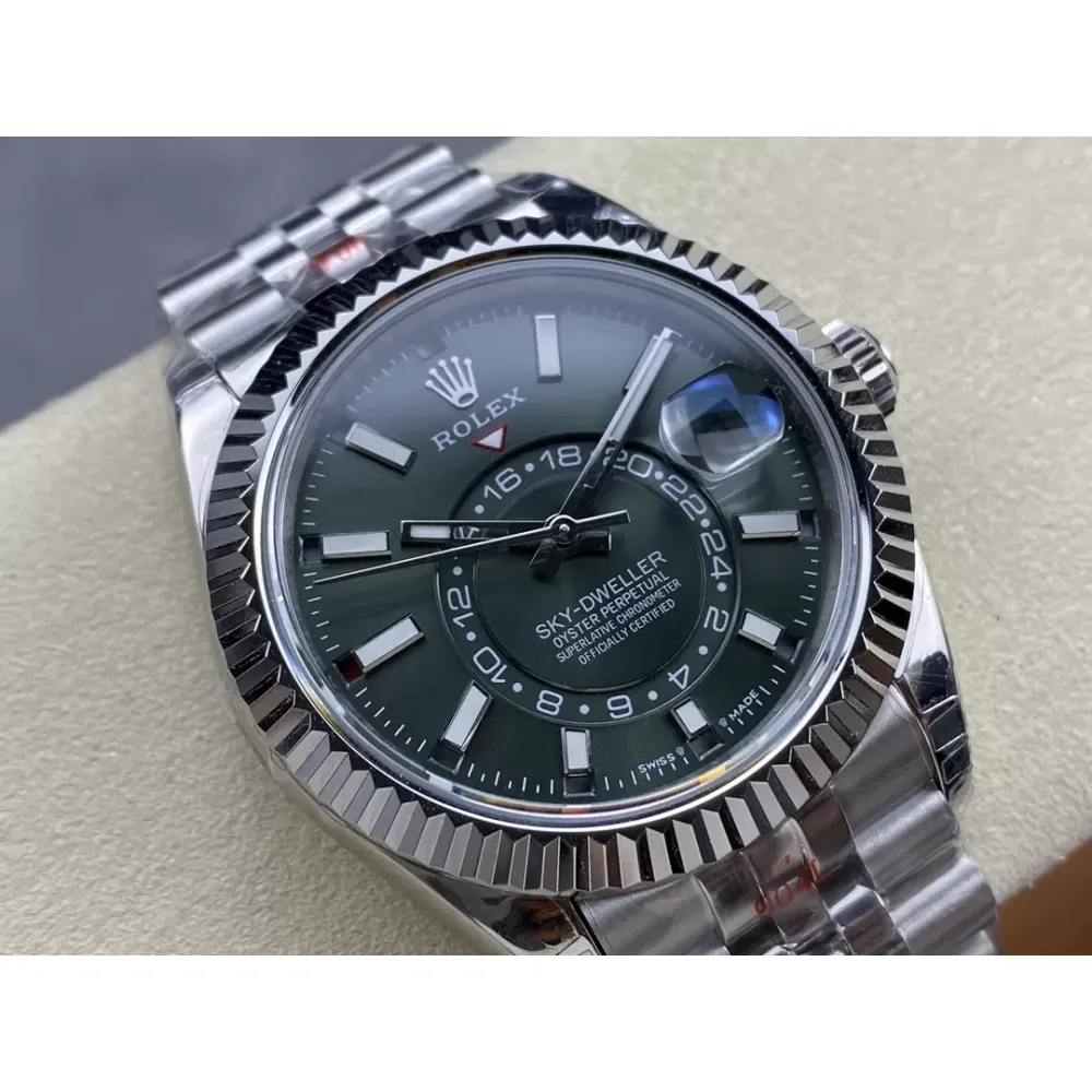 Rolex Sky-Dweller 336934 Navigator Series Green Dial Steel Swiss 2824 Movement