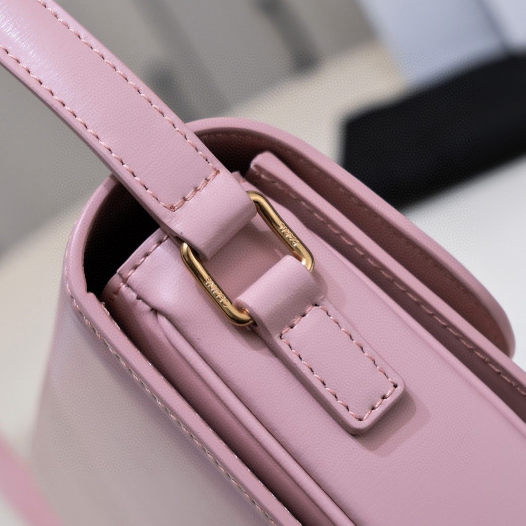 Celline Triomphe Small Box Leather Sakura Pink