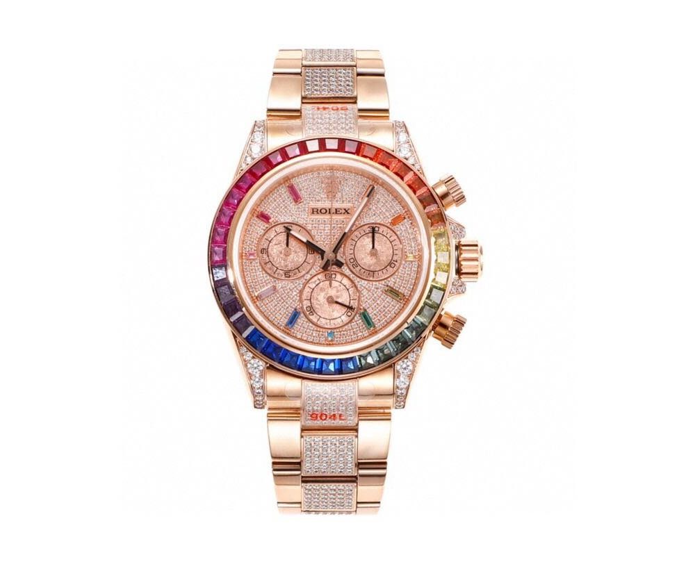 Rolex Over the top of the Rainbow - Rolex rainbow Ring Datona Platinum eye Cal.7750 mechanical timing