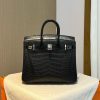 BK25 black silver matte Hermès handbag