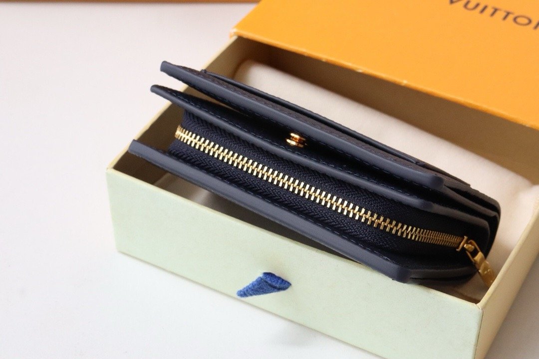 LV Silk Screen Blue Wallet Card Holder Wallet 11×8.5×3.5 cm